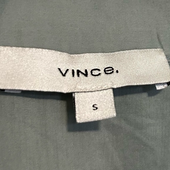 VINCE Pocket Stitch Oversized Cotton Button Down Shirt in Sea Stone - Picture 7 of 9